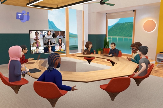 Meta Quest VR中的Microsoft Teams 图片来源：Meta